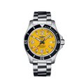 Breitling Superocean Automatic 44mm Yellow Dial Silver Steel Strap Watch for Men - A17375211/1A1