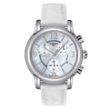 Tissot Dressport Chronograph Mother of Pearl Dial White Leather Strap Watch for Women - T050.217.17.117.00
