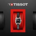 Tissot Lovely Square Quartz Diamonds Black Dial Black Leather Strap Watch For Women - T058.109.16.056.00