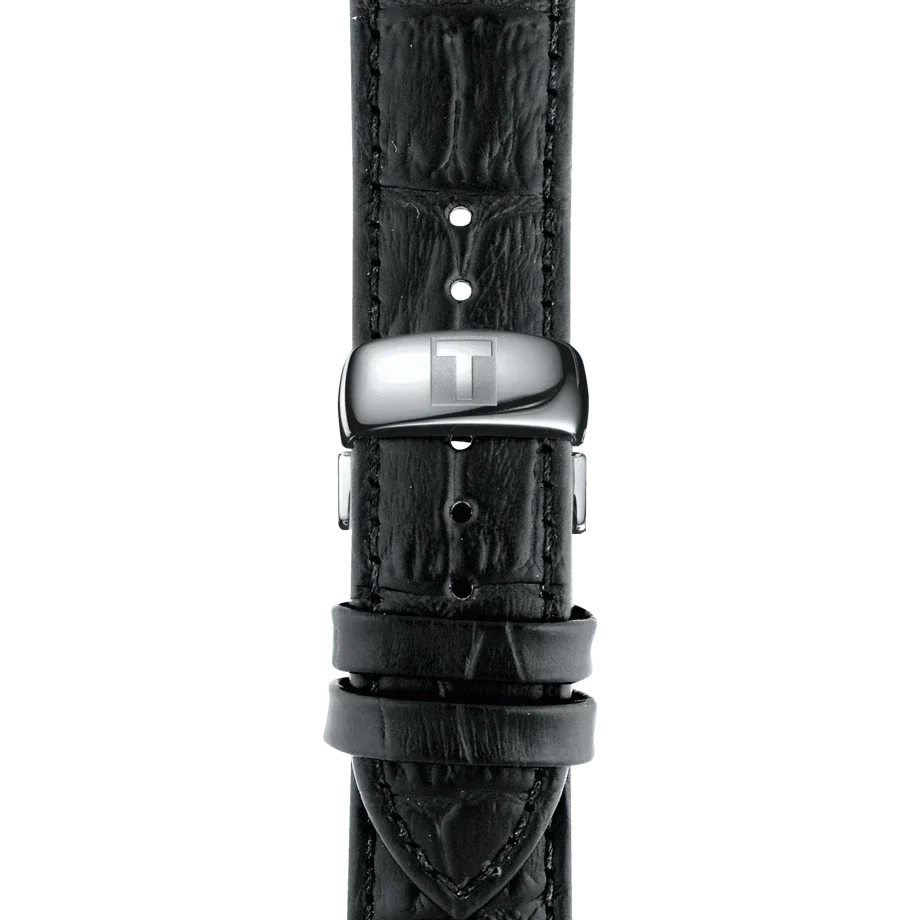 Tissot T Classic Tradition Quartz Black Dial Black Leather Strap Watch For Men - T063.610.16.058.00