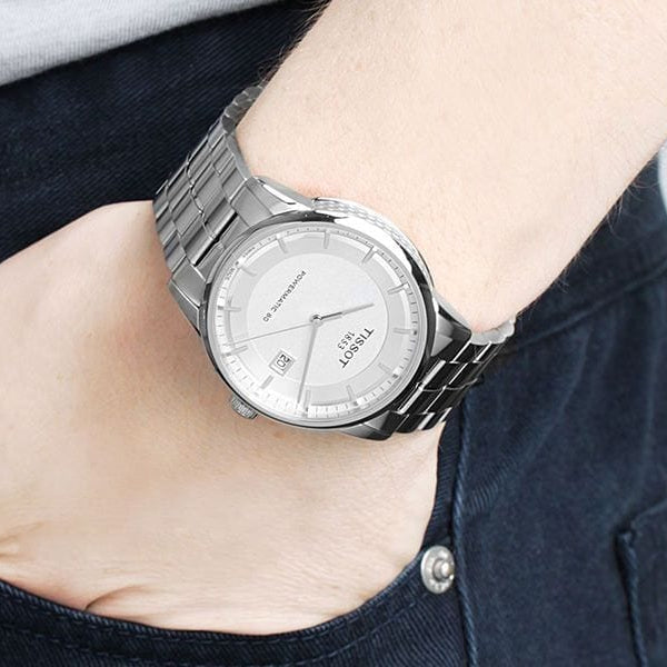 Tissot Luxury Powermatic 80 Silver Dial Silver Steel Strap Watch For Men - T086.407.11.031.00