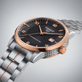 Tissot T Classic Luxury Powermatic 80 Black Dial Silver Steel Strap Watch For Men - T086.407.22.067.00