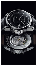 Tissot T Classic Luxury Powermatic 80 Black Dial Black Leather Strap Watch For Men - T086.408.16.051.00