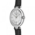 Tissot T Lady Flamingo Mother of Pearl White Dial Black Leather Strap Watch for Women - T094.210.16.111.00