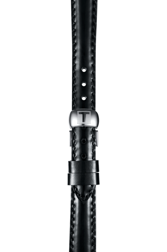 Tissot T Lady Flamingo Black Dial Black Leather Strap Watch For Women - T094.210.16.051.00