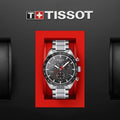 Tissot T Sport PRS 516 Chronograph Black Dial Silver Steel Strap Watch For Men - T100.417.11.051.01