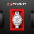 Tissot T Classic PR 100 Chronograph Silver Dial Silver Steel Strap Watch For Men - T101.417.11.031.00