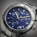 Tissot PR 100 Sport Quartz Chronograph Blue Dial Silver Steel Strap Watch For Men - T101.617.11.041.00