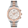Tissot PR 100 Sport Chic Chronograph Diamonds Mother of Pearl Dial Two Tone Steel Strap Watch for Women - T101.917.22.116.00