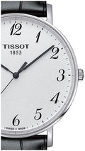 Tissot Everytime Large White Dial Black Leather Strap Watch For Men - T109.610.16.032.00