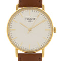 Tissot T Classic Everytime White Dial Brown Leather Strap Watch For Men - T109.410.36.031.00