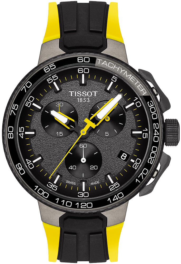 Tissot T Bike Cycling Tour de France Black Dial Two Tone Rubber Strap Watch For Men - T111.417.37.441.00