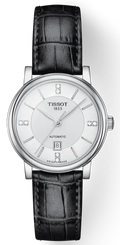 Tissot Carson Premium Lady Born to Be Brace Special Edition Silver Dial Black Leather Strap Watch for Women - T122.207.16.036.00