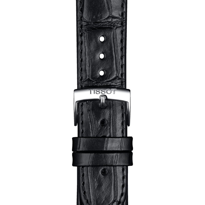 Tissot Carson Premium Chronograph Silver Dial Black Leather Strap Watch For Men - T122.417.16.033.00