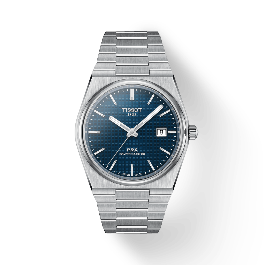 Tissot PRX Powermatic 80 Blue Dial Silver Steel Strap Watch For Men - T137.407.11.041.00