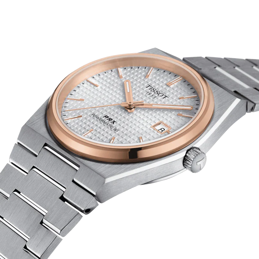 Tissot PRX Powermatic 80 Silver Dial Silver Steel Strap Watch For Men - T1374072203100