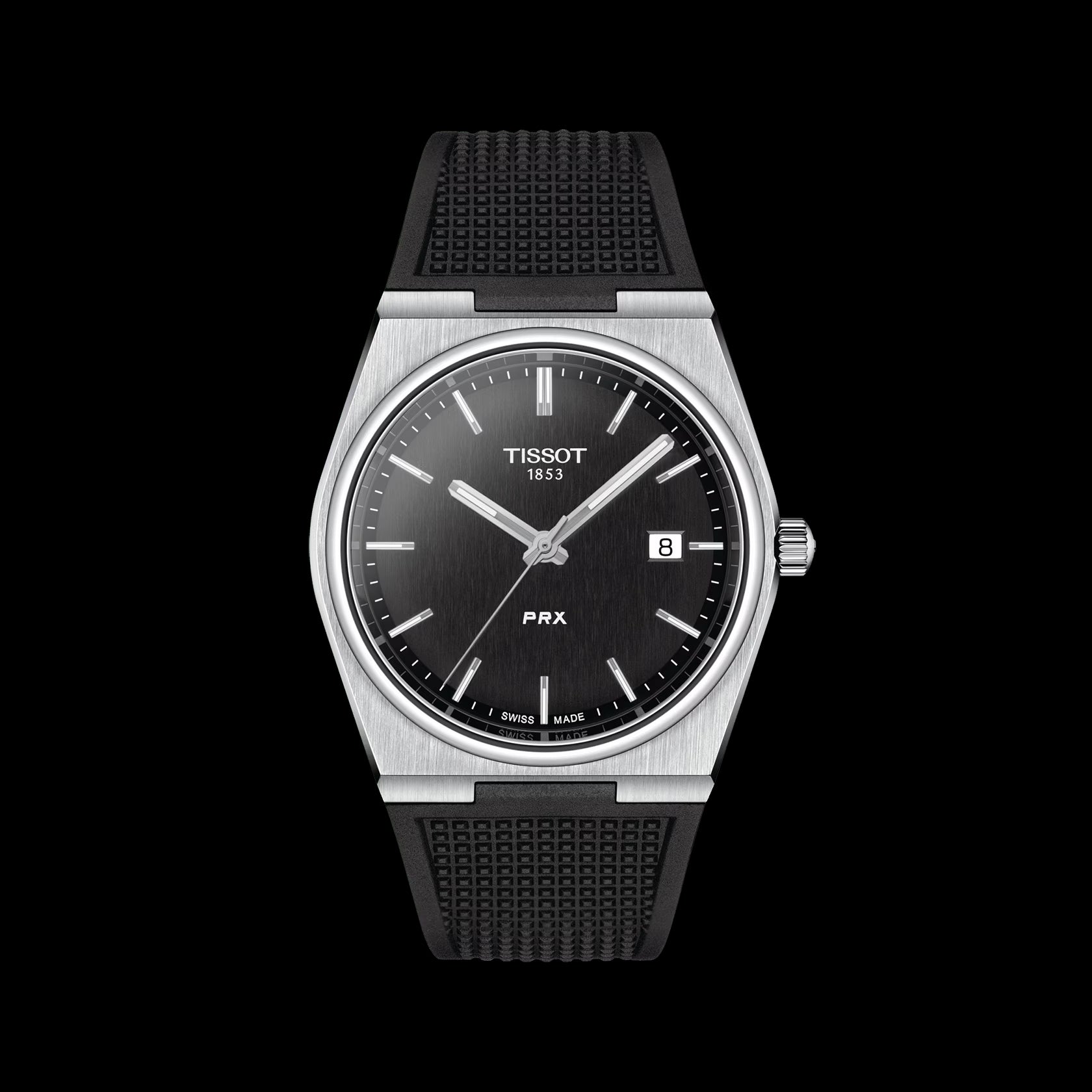 Tissot PRX Black Dial Black Rubber Strap Watch For Men - T137.410.17.051.00