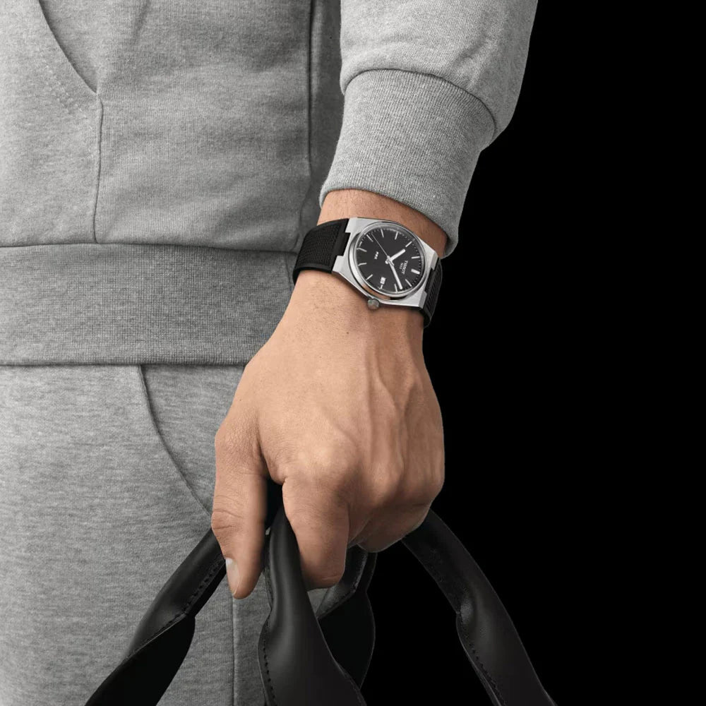 Tissot PRX Black Dial Black Rubber Strap Watch For Men - T137.410.17.051.00