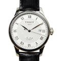 Tissot T Classic Le Locle Automatic Silver Dial Black Leather Strap Watch For Men - T41.1.423.33