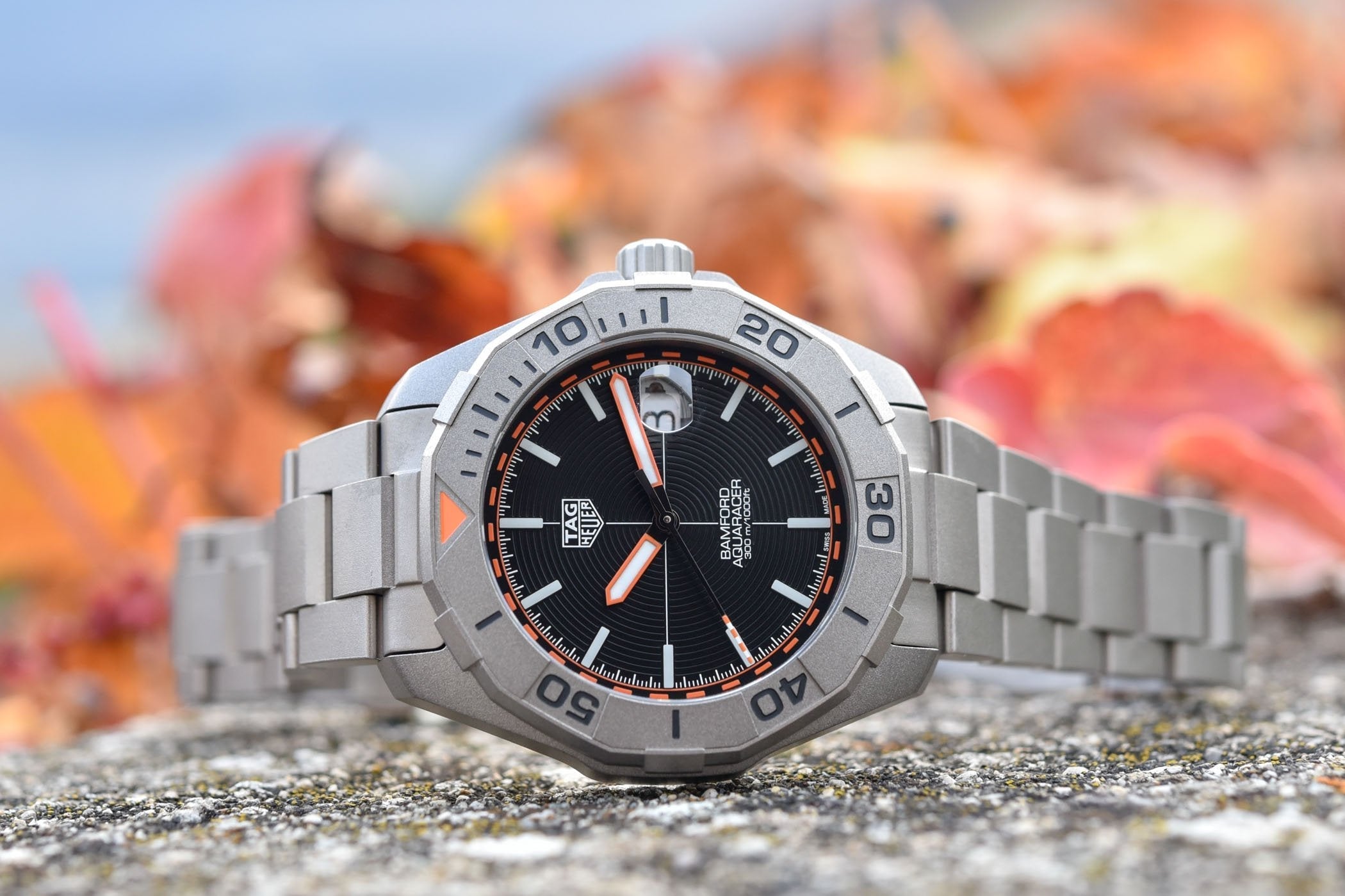 Tag Heuer Aquaracer Bamford Automatic Black Dial Grey Steel Strap Watch for Men - WAY208F.BF0638
