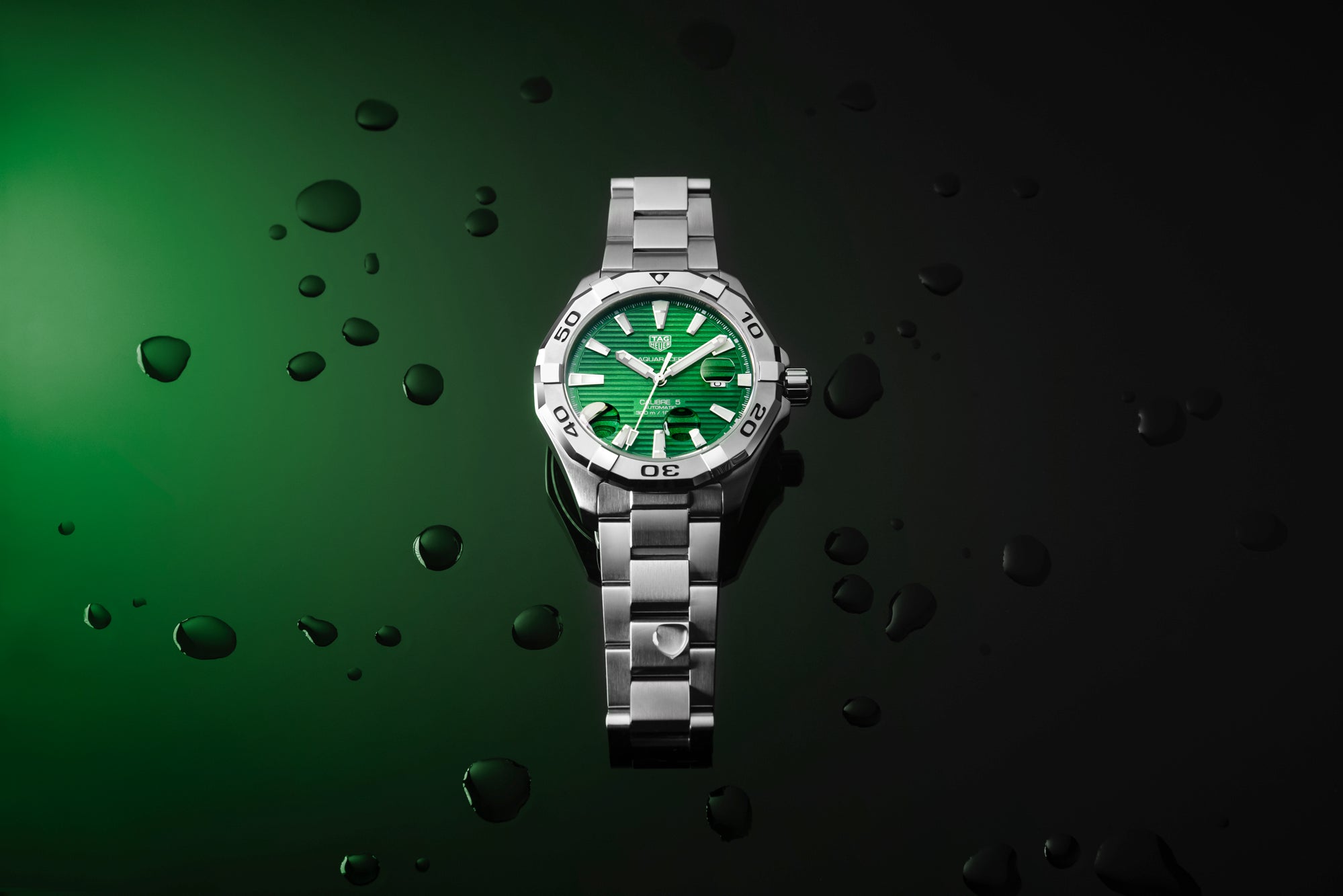 Tag Heuer Aquaracer Diamonds Emerald Green Dial Watch for Women - WBD1316.BA0740