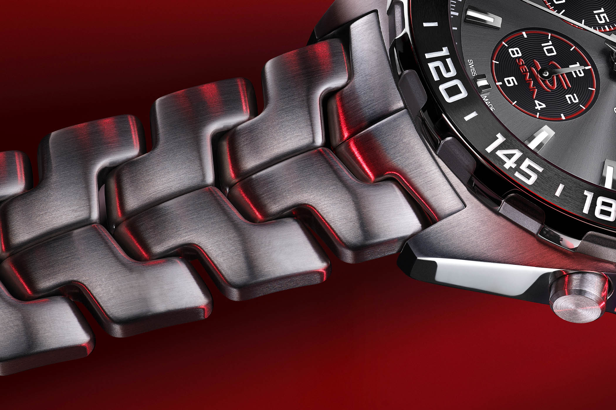 Tag Heuer Formula 1 Chronograph Senna Grey Dial Silver Steel Strap Watch for Men - CAZ201D.BA0633