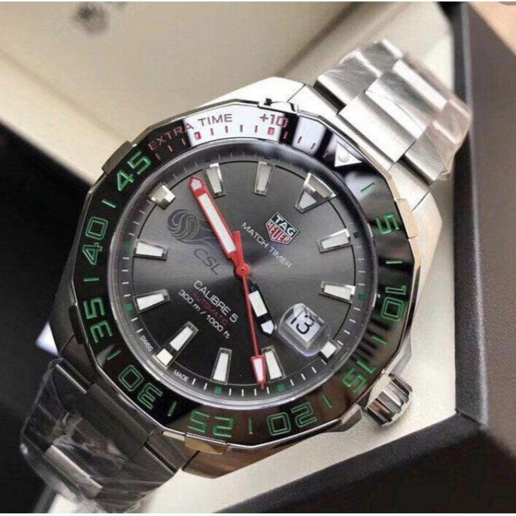 Tag Heuer Calibre 5 Match Timer CSL Edition Automatic Black Dial Silver Steel Strap Watch for Men – WAY201E.BA0927
