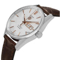 Tag Heuer Carrera Calibre 5 Automatic White Dial Brown Leather Strap Watch for Men - WAR201D.FC6291