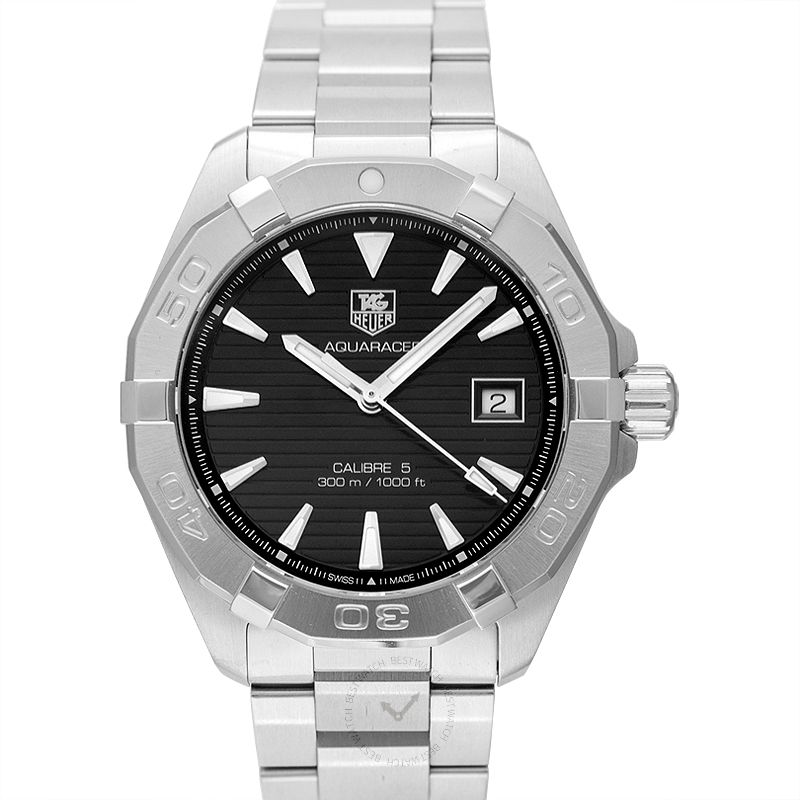 Tag Heuer Aquaracer Automatic Black Dial Silver Steel Strap Watch for Men - WAY2110.BA0928