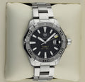 Tag Heuer Aquaracer Automatic Black Dial Silver Steel Strap Watch for Men - WAY2010.BA0927
