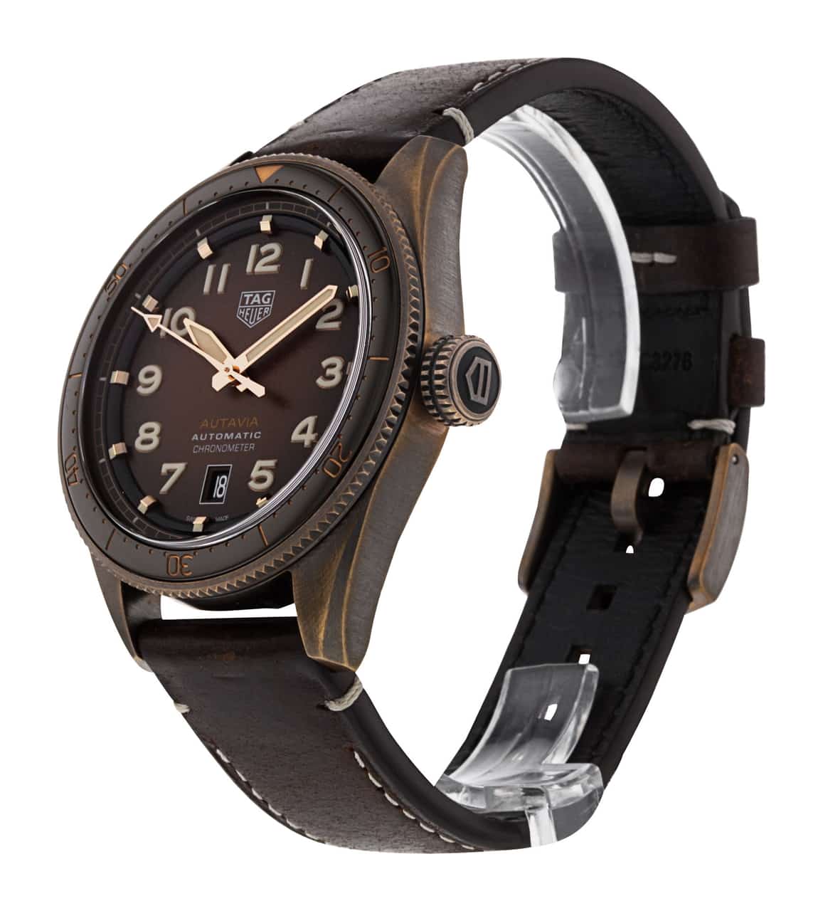 Tag Heuer Autavia Brown Dial Brown Leather Strap Watch for Men - WBE5191.FC8276