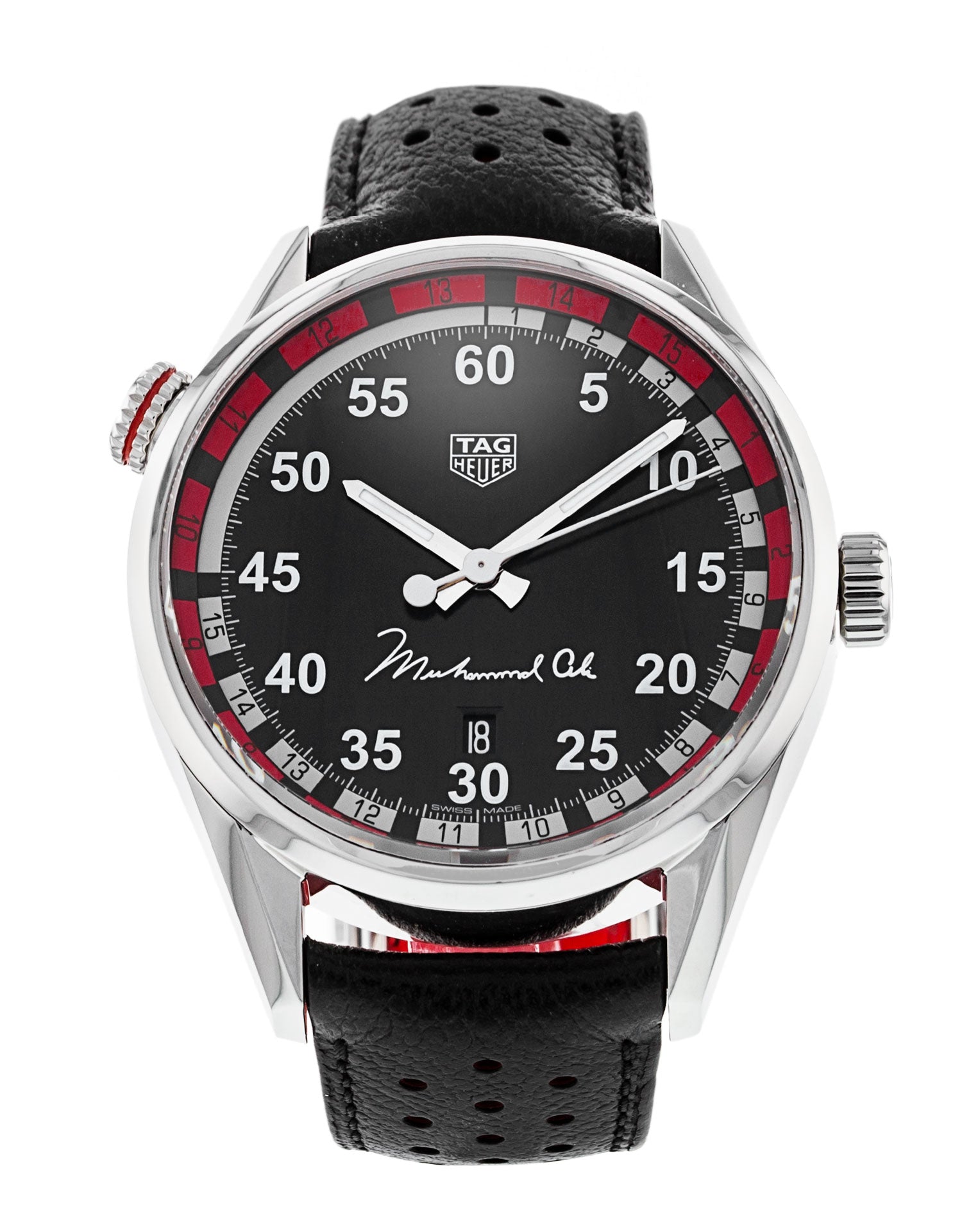 Tag Heuer Carrera Muhammad Ali Black Dial Watch for Men - WAR2A11.FC6337