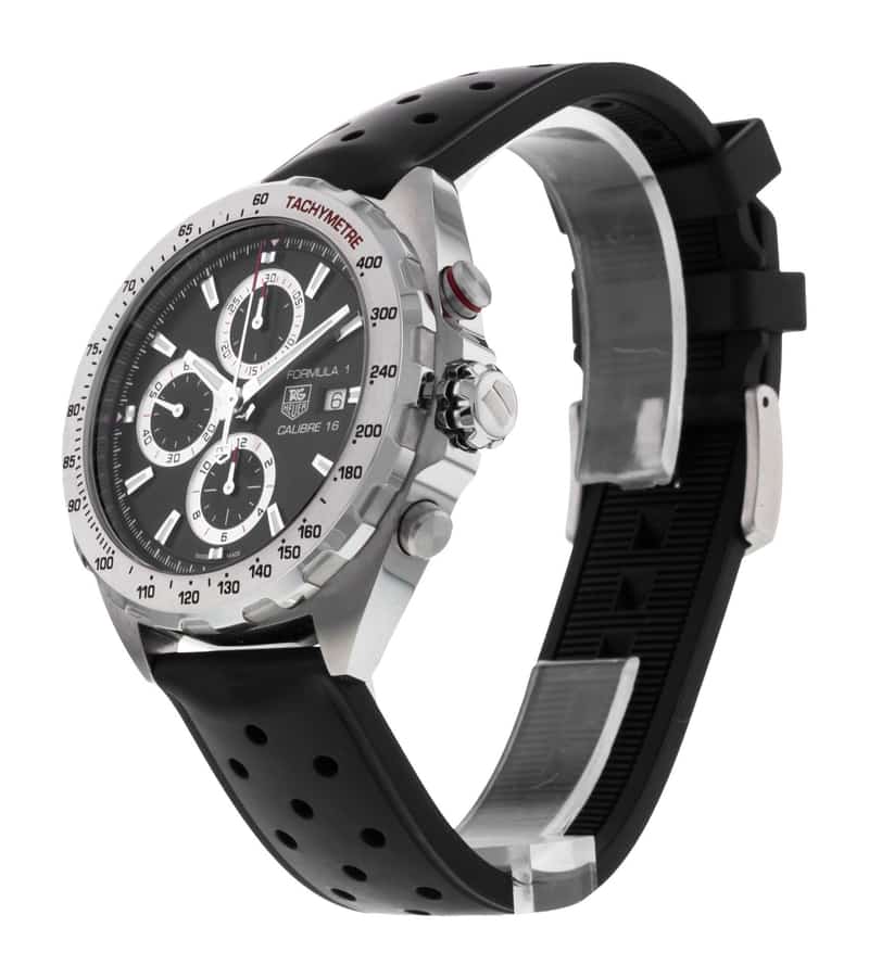 Tag Heuer Formula 1 Calibre 16 Black Dial Black Leather Strap Watch for Men - CAZ2010.FT8024