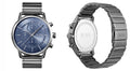Hugo Boss Architectural Blue Dial Grey Steel Strap Watch for Men - 1513574