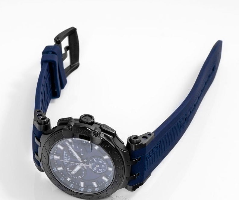 Tissot T Race Chronograph Blue Dial Blue Silicone Strap Watch For Men - T115.417.37.041.00