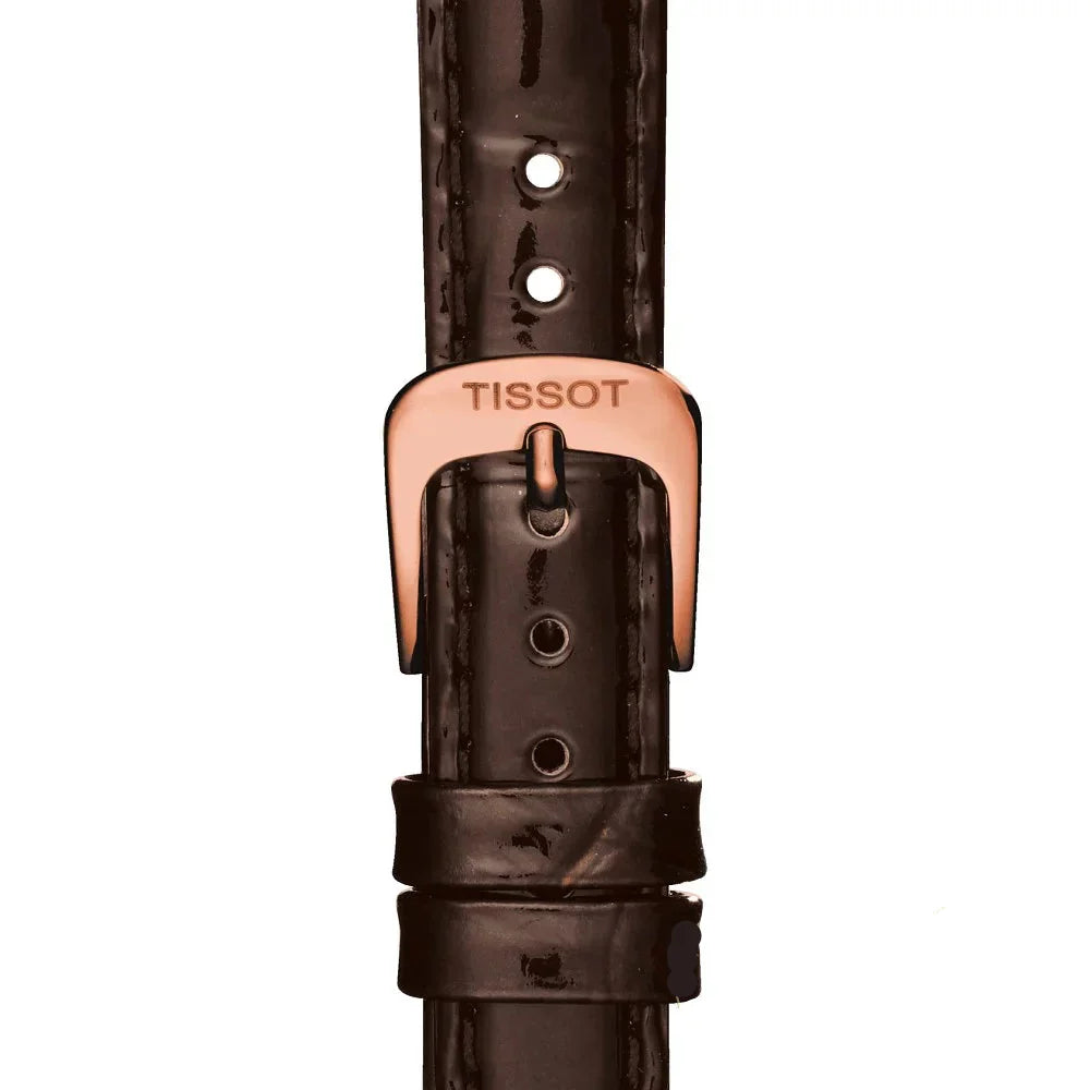 Tissot Carson Automatic White Dial Brown Leather Strap Watch For Women - T085.207.36.011.00