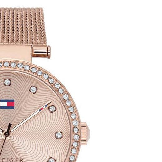 Tommy Hilfiger Lynn Quartz Rose Gold Dial Rose Gold Mesh Bracelet Watch For Women - 1781865