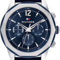 Tommy Hilfiger Lars Chronograph Blue Dial Blue Leather Strap Watch For Men - 1792063