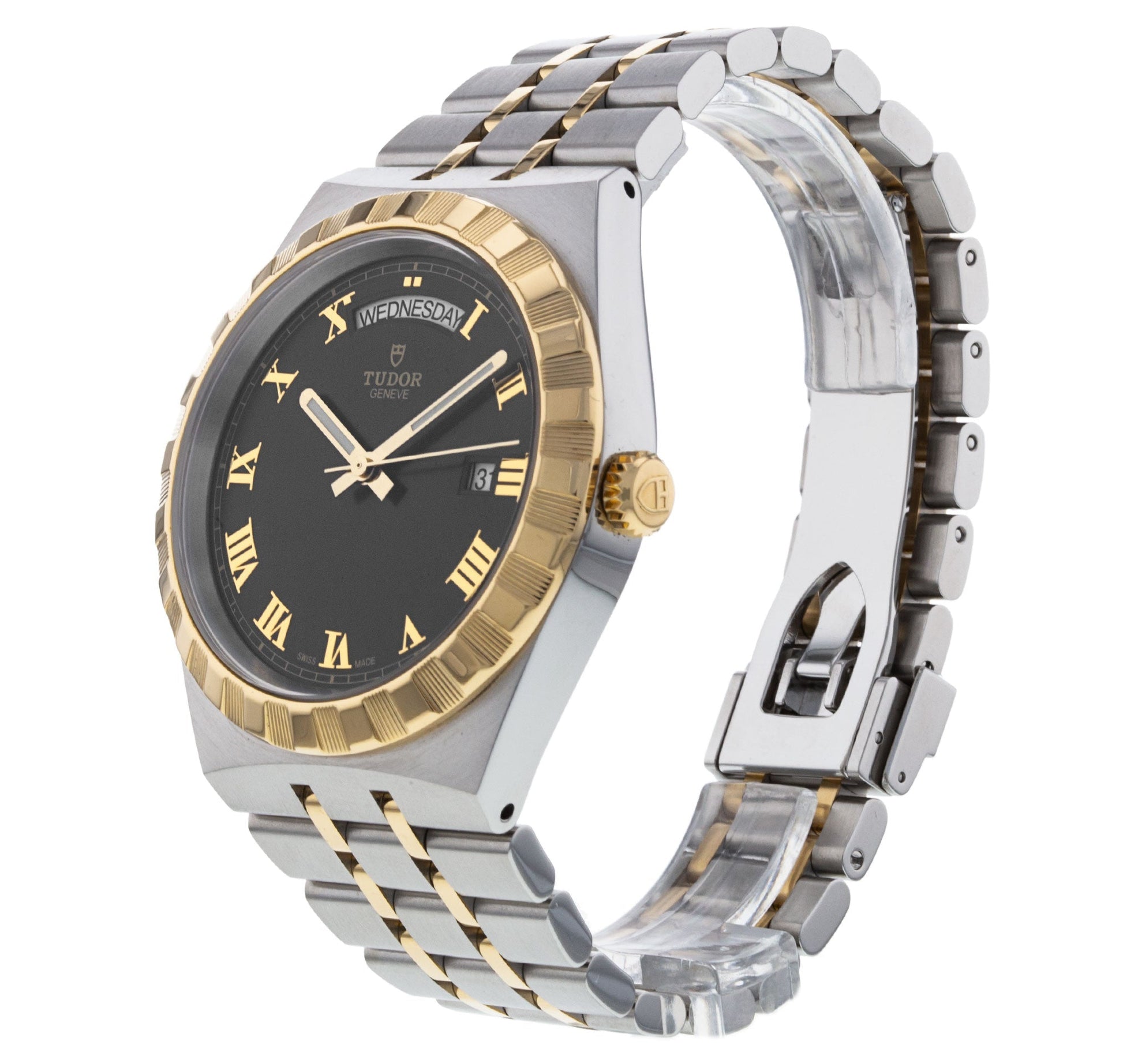 Tudor Royal Automatic Black Dial Two Tone Steel Strap Watch for Men - M28603-0003