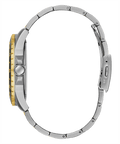Guess Odyssey Black Dial Two Tone Steel Strap Watch For Men - W1107G6