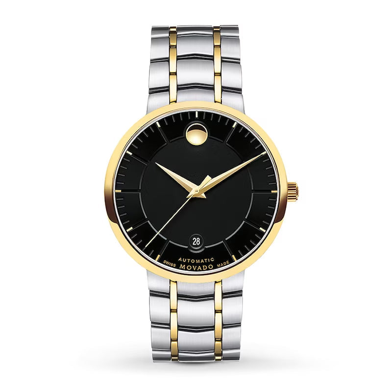 Movado 1881 Automatic Black Dial Two Tone Steel Strap Watch For Men - 0606916