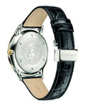 Versace Univers Beige Dial Black Leather Strap Watch for Men - VEBK00218