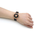 Versace Palazzo Empire Greca Black Dial Black Leather Strap Watch for Women - VEDV00719