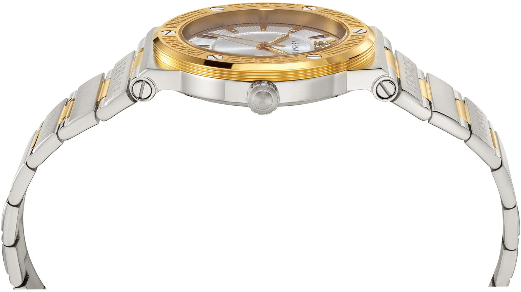 Versace Hellenyium Green Dial Two Tone Steel Strap Watch for Women - VEVH00620