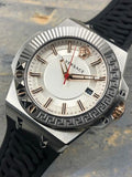 Versace Chain Reaction Quartz White Dial Black Rubber Strap Watch for Men - VEDY00219