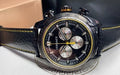 Versace V Ray Chronograph Grey Dial Black Leather Strap Watch for Men - VDB020014