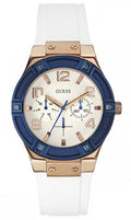 Guess Jet Setter White Dial White Rubber Strap Watch for Women - W0564L1