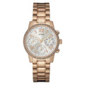 Guess Mini Surprise Analog Silver Dial Rose Gold Steel Strap Watch For Women - W0623L2