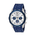 Guess Caliber Chronograph White Dial Blue Rubber Strap Watch for Men - W0864G6