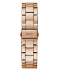 Guess G Twist Diamonds Rose Gold Dial Rose Gold Steel Strap Watch For Women - W1201L3